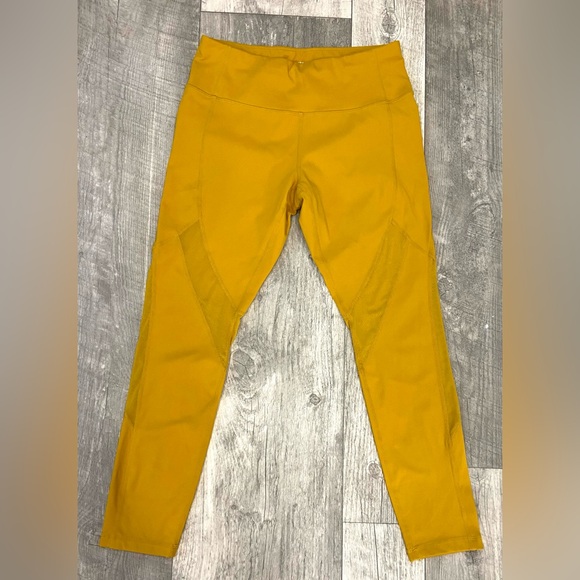 Zyia Active Yellow Mustard Faith Mesh Alive Leggings SIZE 6/8 - Picture 3 of 6